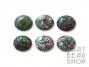 Green and Magenta Dyed Sesame Jasper Round Cabochon